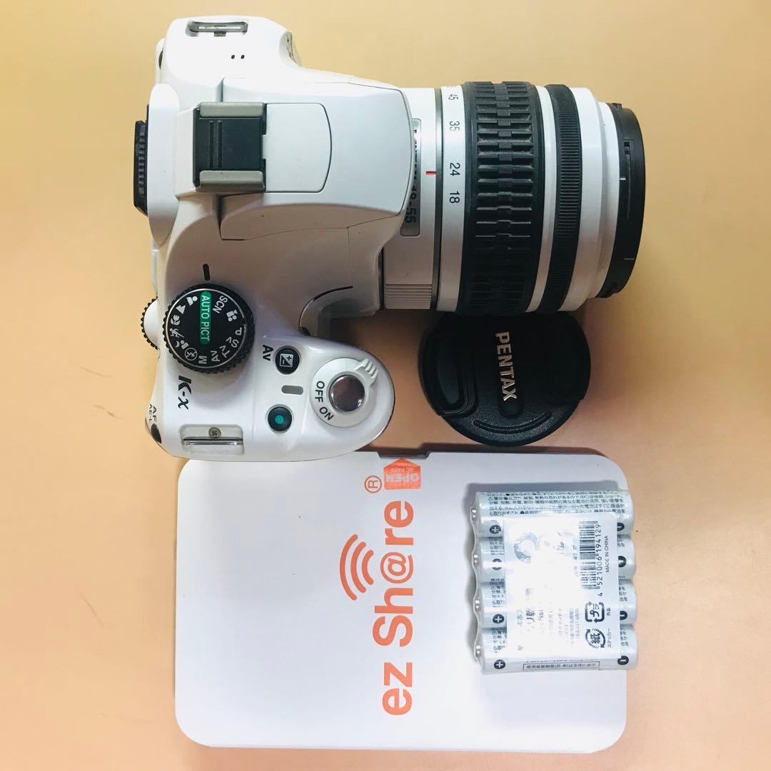 ペンタックス K-x 白　Wi-FiSDアダプター　電池付き