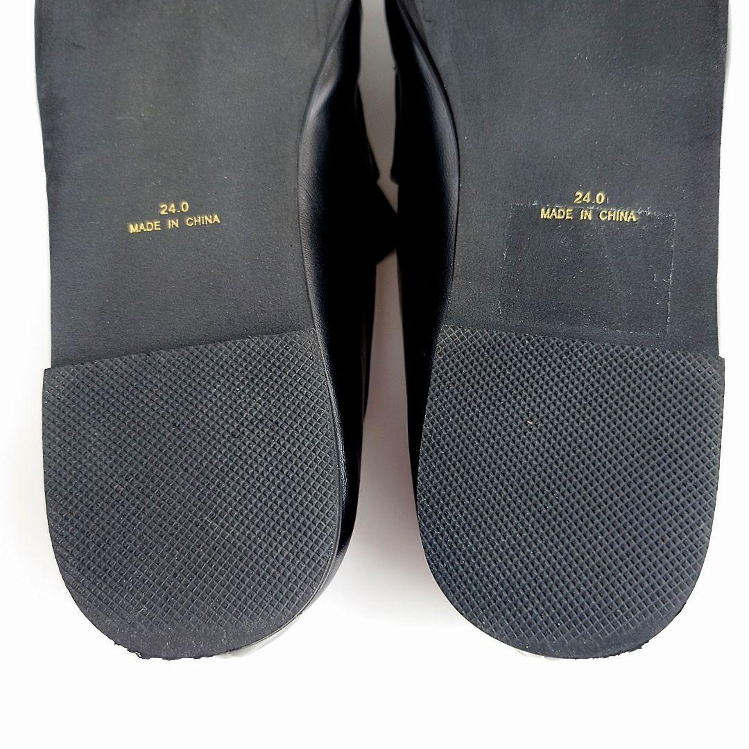 美品 アダムエロペ ソフトギャザー ローファー フラットシューズ 撥水