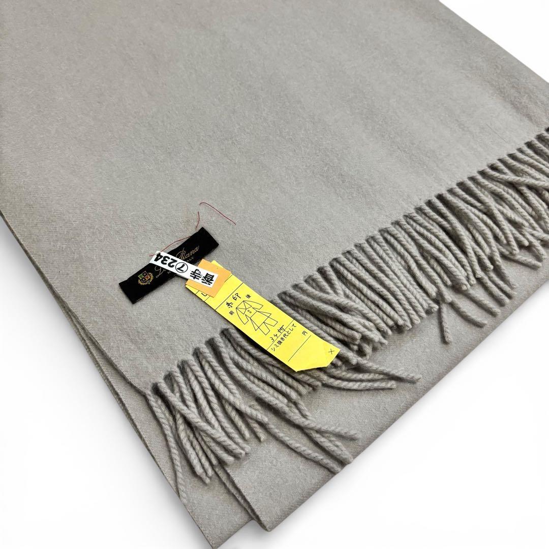 【最高峰】ロロピアーナ カシミヤ100 大判ストール グレージュ クリーニング済