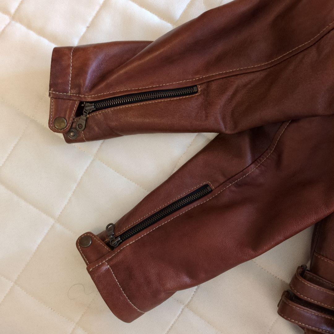 DEGNER CLASSIC BRAND ブラウンレザーライダースジャケット