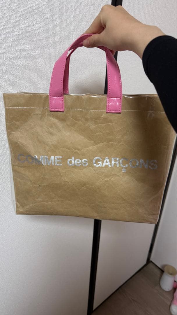 COMME des GARÇONS エコバッグ ブラウン/ピンク