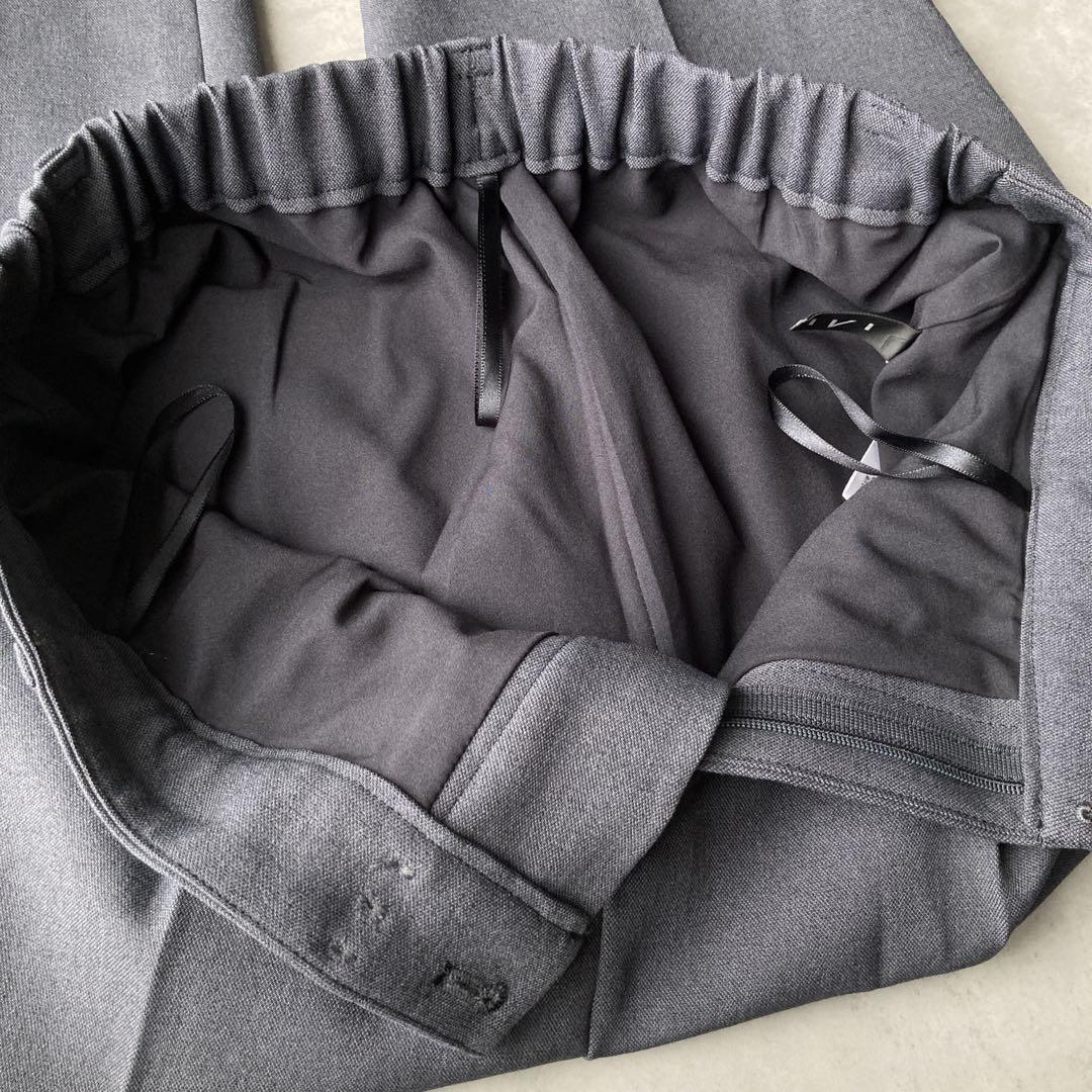 美品✨️インディヴィ パンツスーツ セットアップ ノーカラー 洗える L