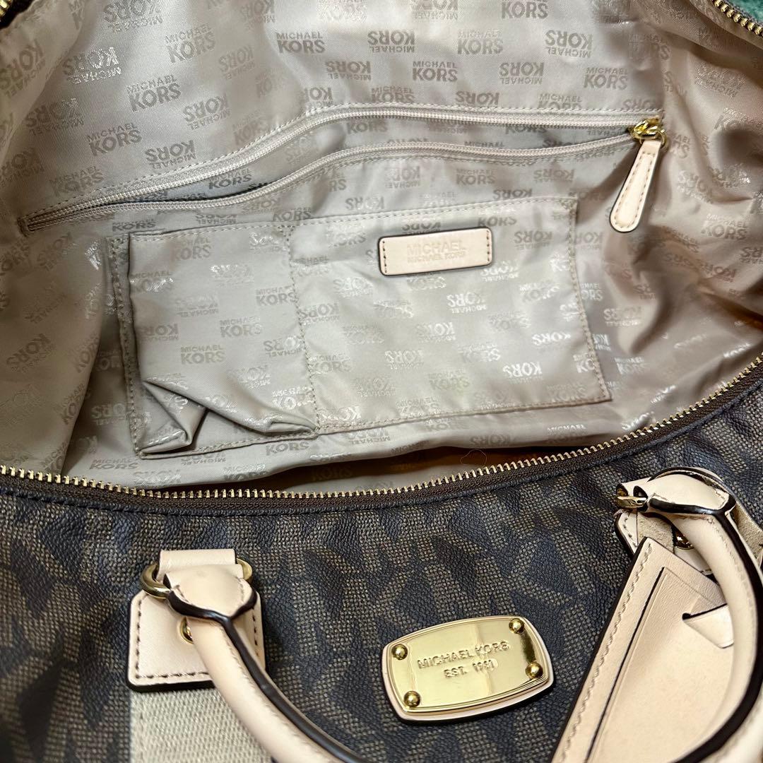 MICHAEL KORS マイケルコース 2way レザー ボストンバッグ 総柄