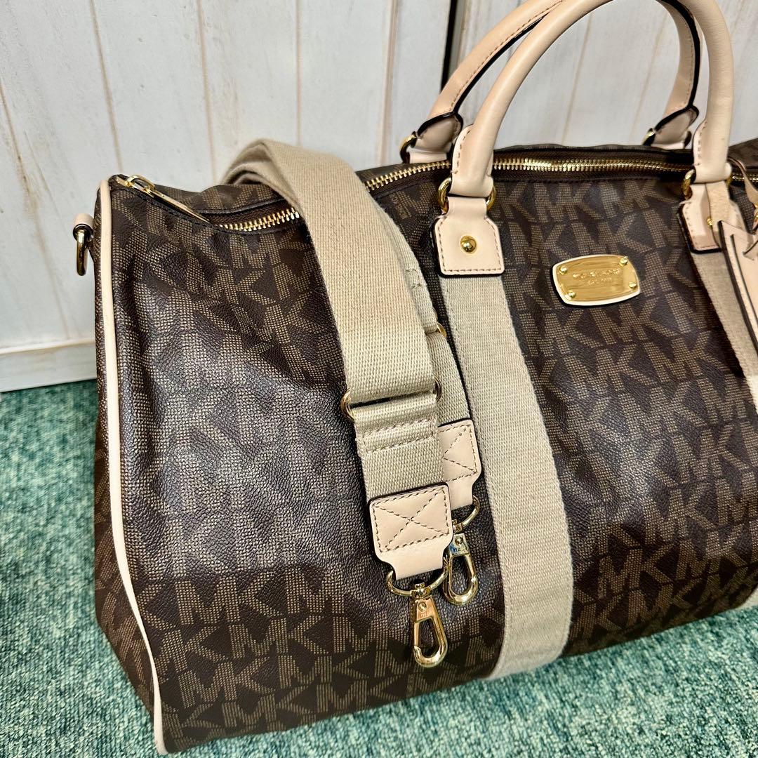 MICHAEL KORS マイケルコース 2way レザー ボストンバッグ 総柄