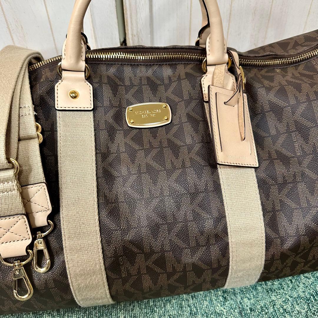 MICHAEL KORS マイケルコース 2way レザー ボストンバッグ 総柄