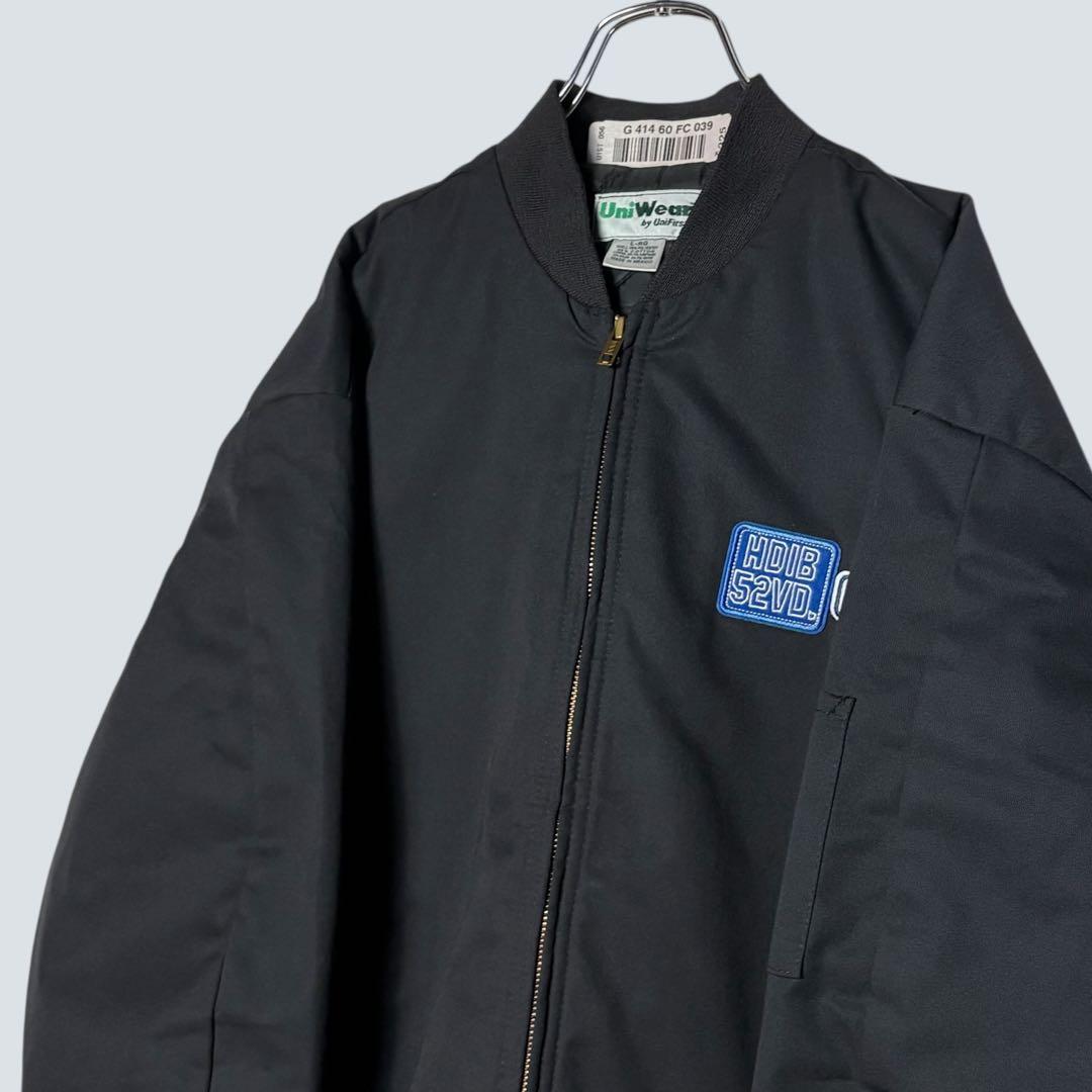 美品 USA古着 ワークジャケット ジップアップブルゾン 黒 L ジャンパー