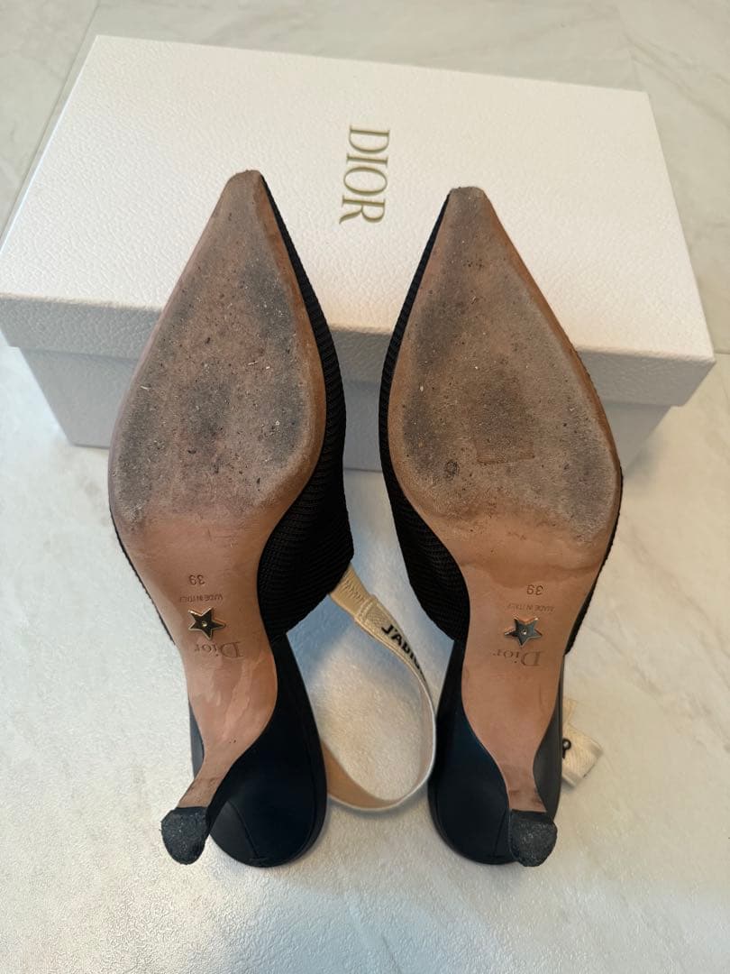 DIOR ポインテッドトゥ スリングバックパンプス　39