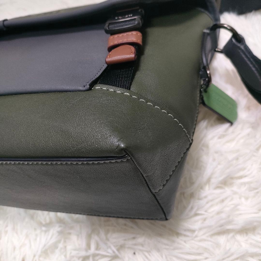 ◎美品 コーチ ショルダーバッグ バイカラー メッセンジャーバック リーグバイク