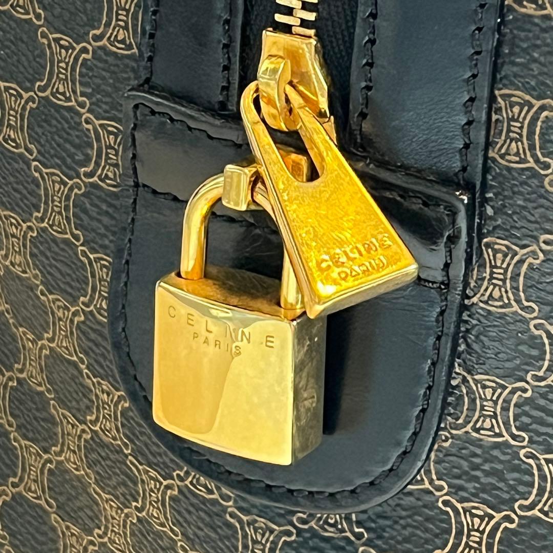 美品 CELINE セリーヌ マカダム ボストンバッグ ヴィンテージ 黒