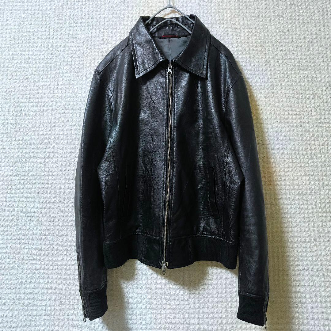 CUSTOM CULTURE パイソン型押し シングル レザージャケット