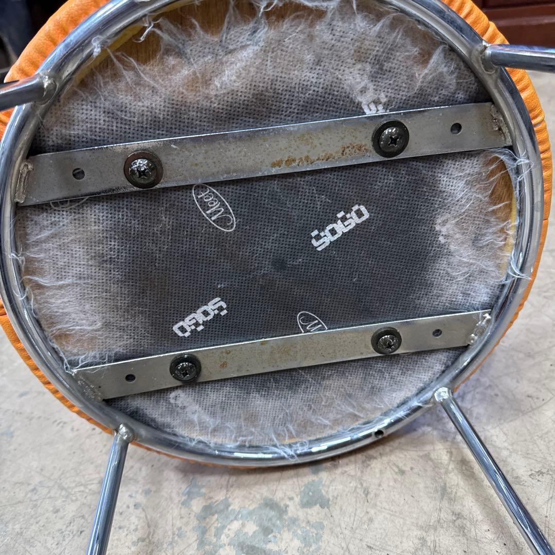 ライトブルー 円形スツール メタルフレーム　コクヨ会議イス2個セット　丸椅子