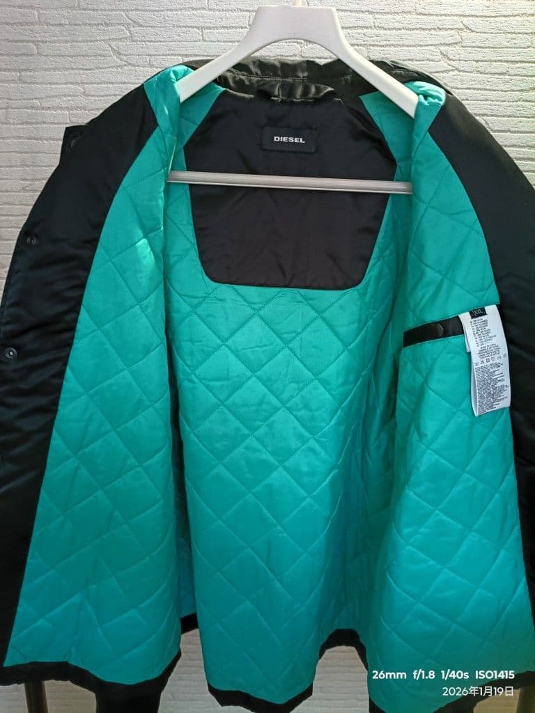 た*ん様 DIESELディーゼル☆大人気☆コーチジャケット 黒 刺繍ロゴ