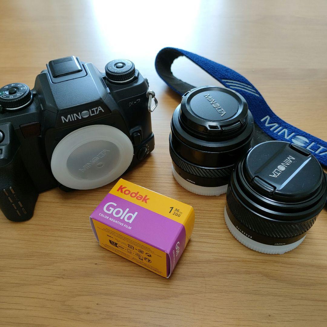 MINOLTA α-7 フィルム一眼レフカメラ 【レンズ2本 フイルム付き】