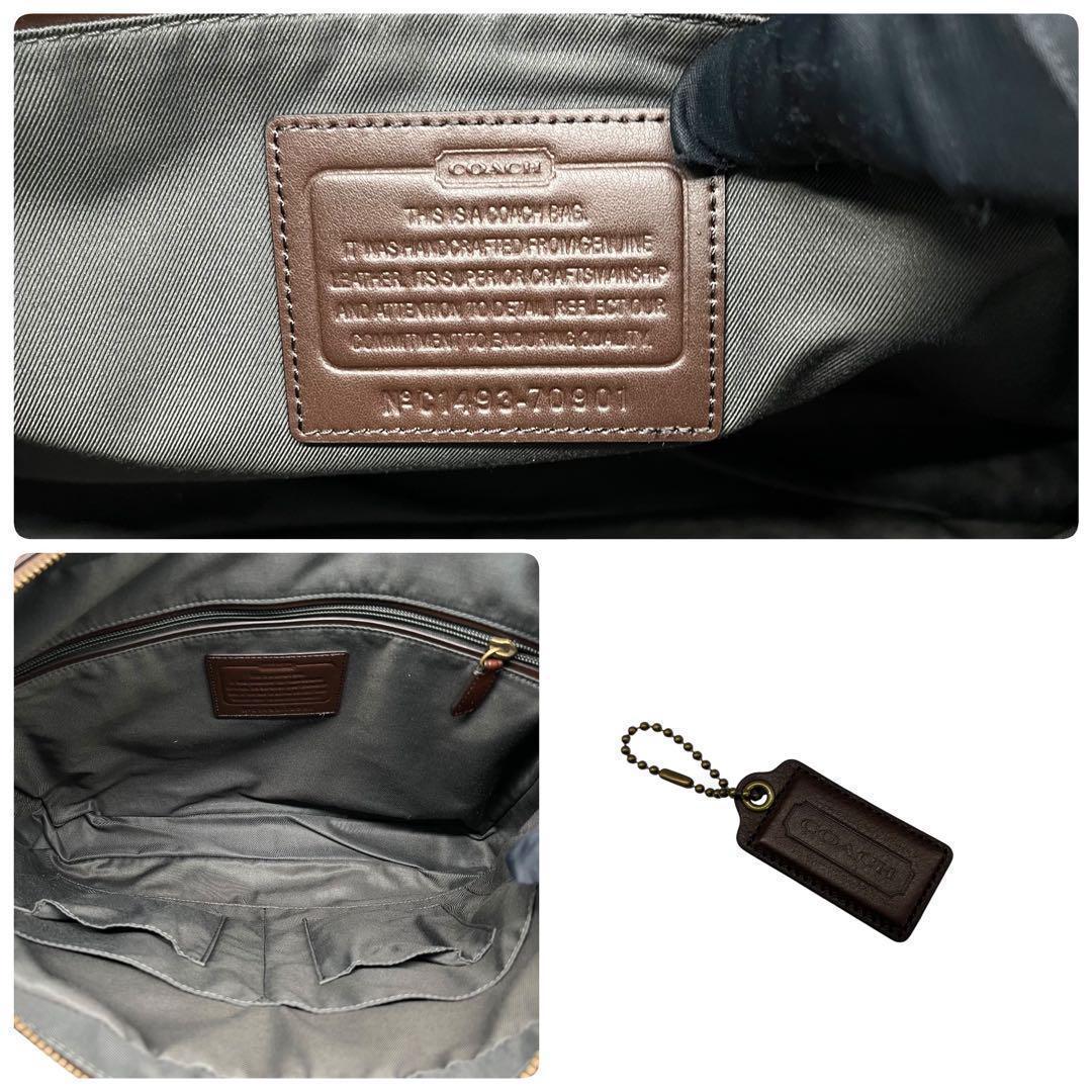 コーチ　ビジネスバッグ　斜め掛け　肩掛け　レザー　ブラウン　70901