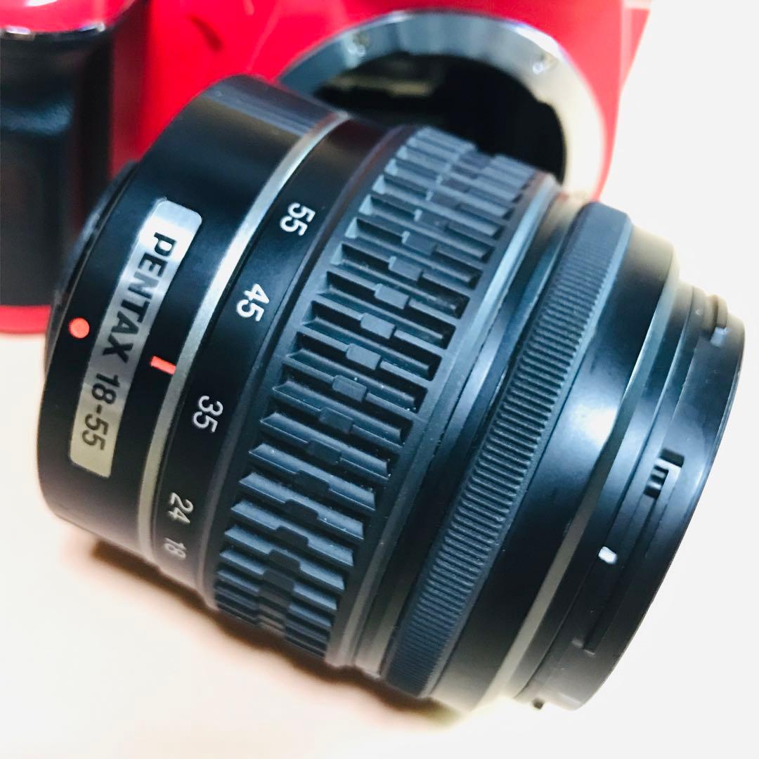 ペンタックス K-x 赤色⭐️Wi-Fi SD アダプター+単3電池4本付属