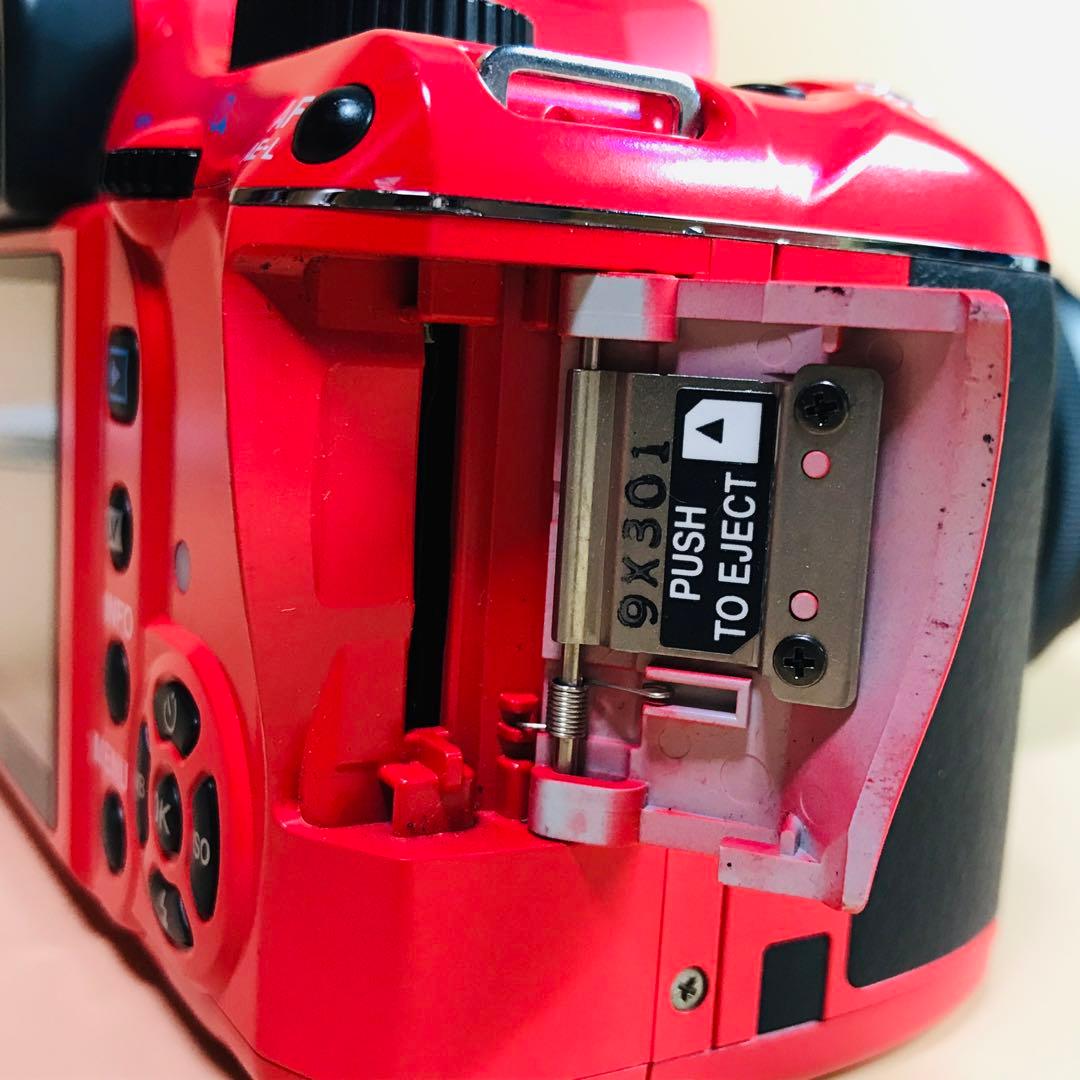 ペンタックス K-x 赤色⭐️Wi-Fi SD アダプター+単3電池4本付属