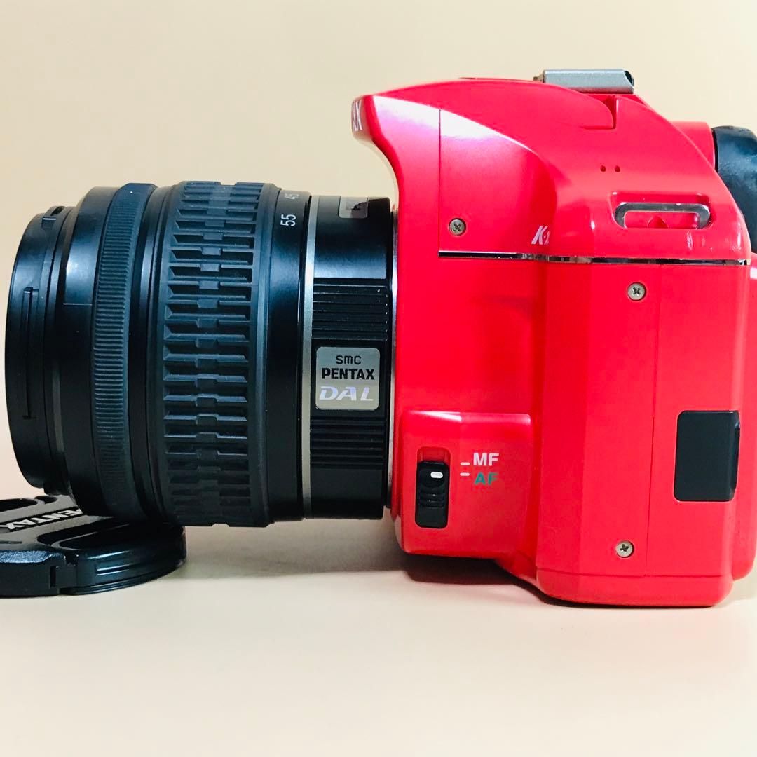 ペンタックス K-x 赤色⭐️Wi-Fi SD アダプター+単3電池4本付属