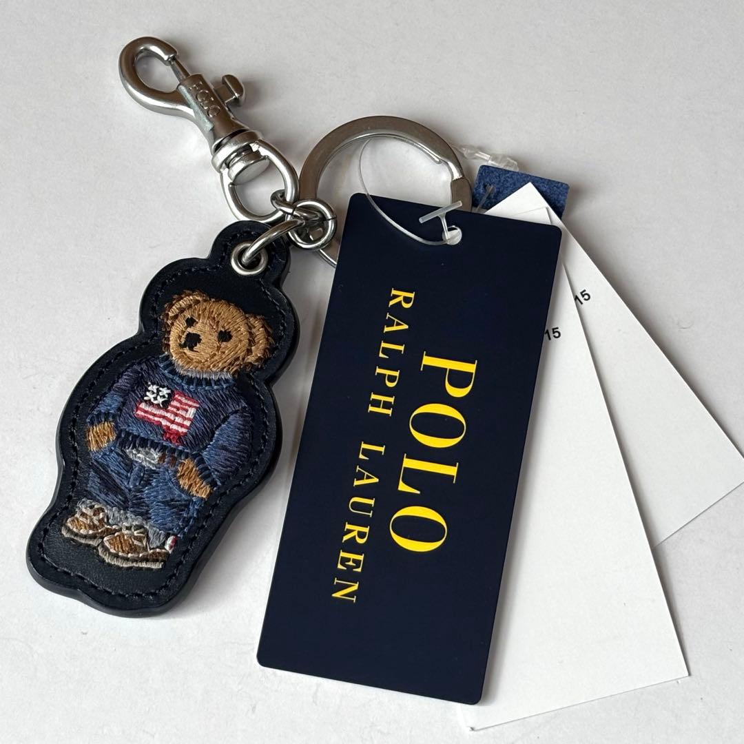 未使用 タグ付き ポロラルフローレン ポロベア キーリング レザー 近年モデル