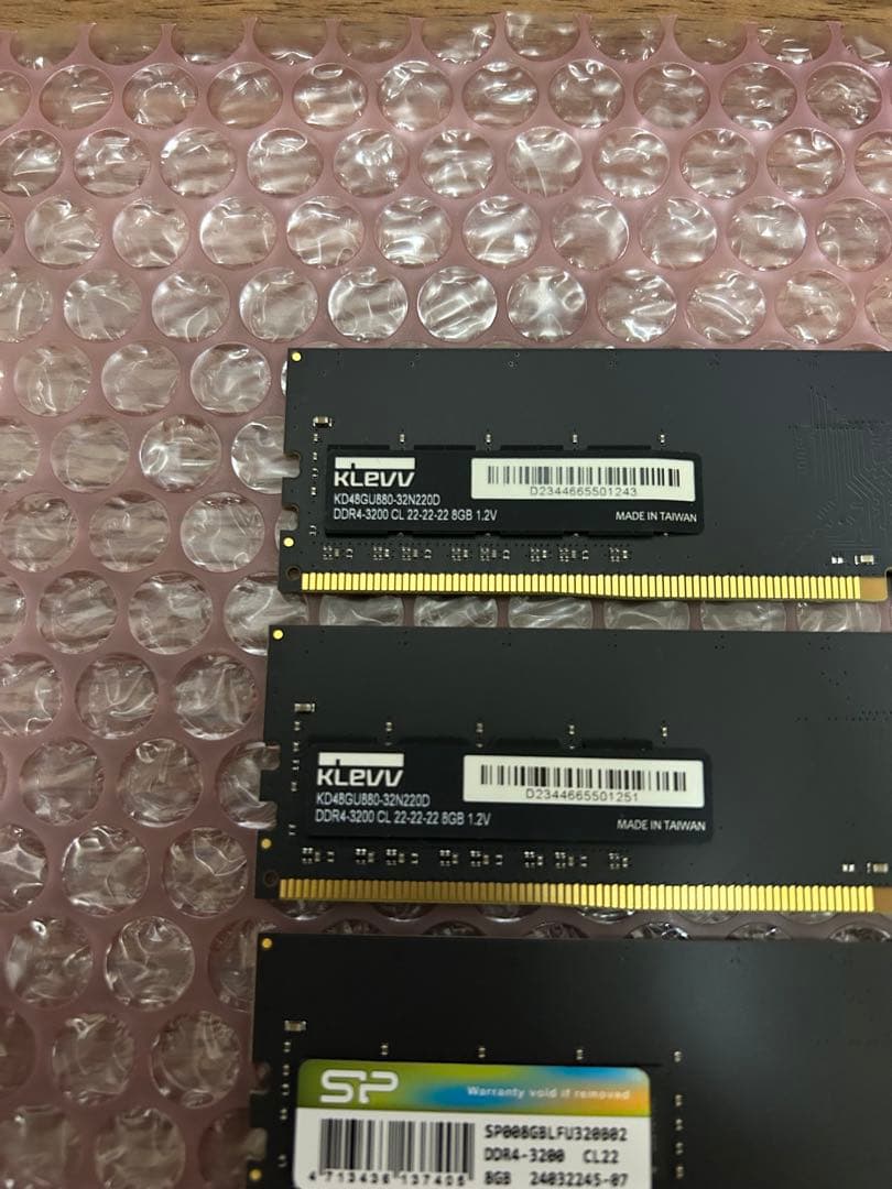DDR4-3200 32GB(8GBx4) SP / KLEVV混在セット