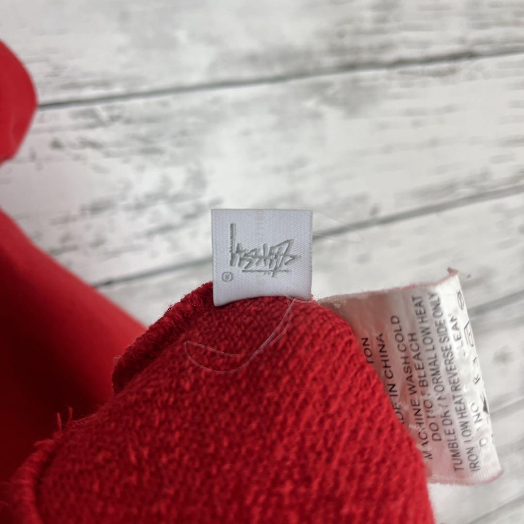 STUSSY◎ストックロゴ 赤黒 パーカー D341