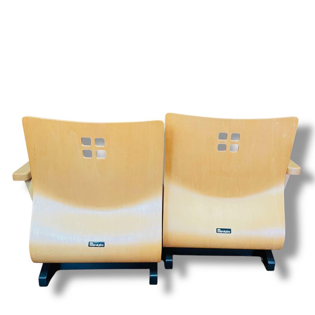 【超希少】マルカツ 高座椅子 肘置き アームチェア 旅館 2脚セット ピンク