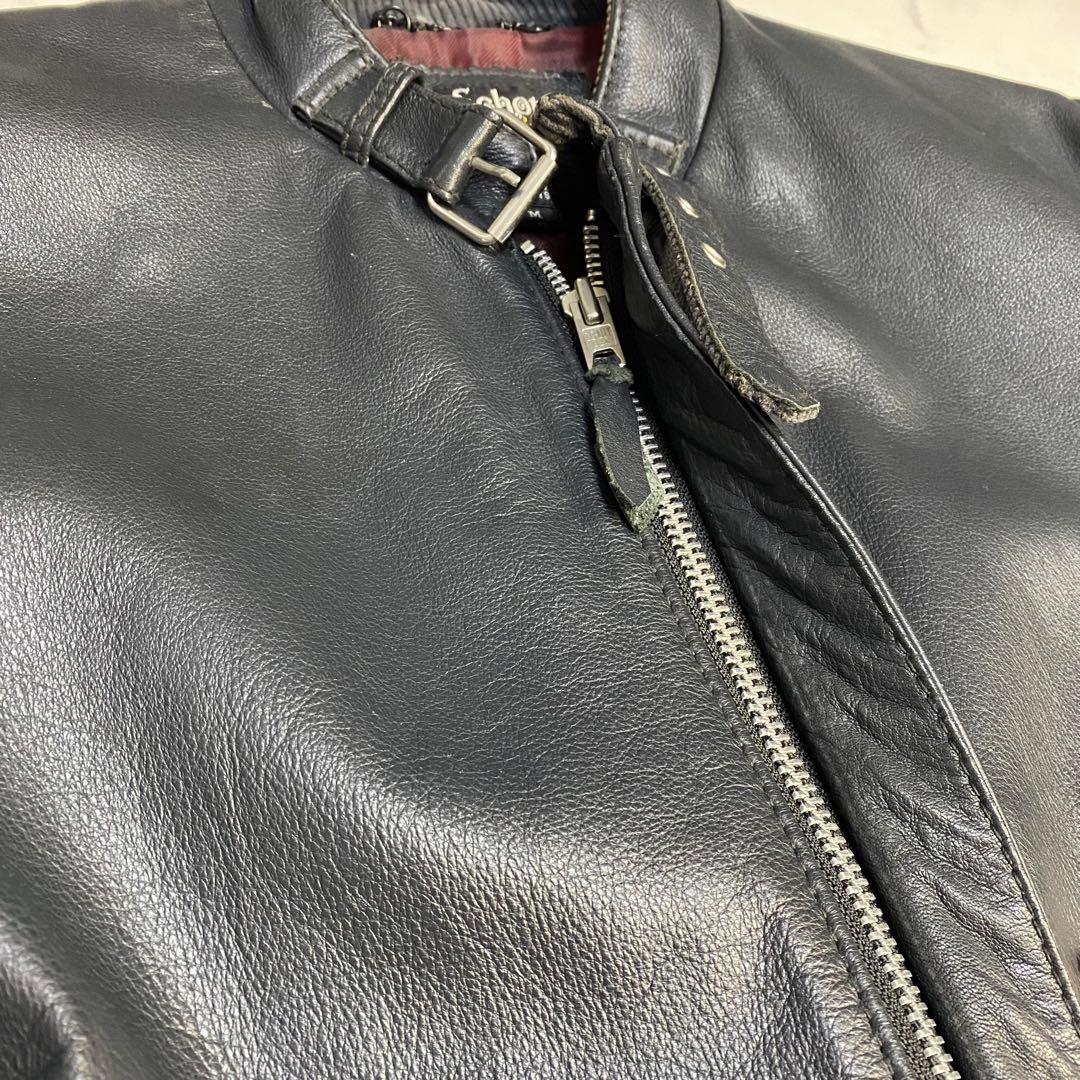 schott ショット　シングルライダース　レザージャケット　M ダークネイビー