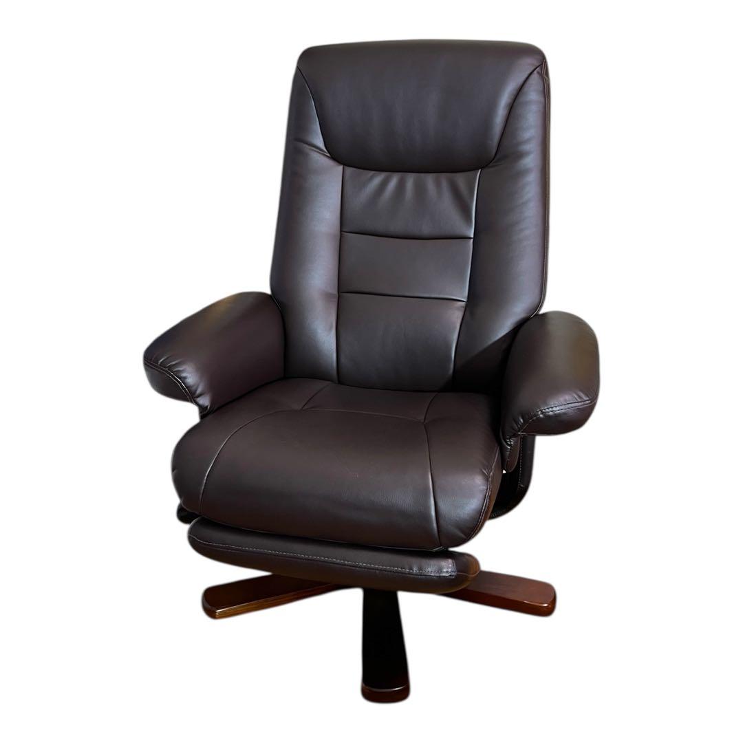 【極美品】パーソナルチェア 一人掛け ソファ オットマン付き マナベインテリア