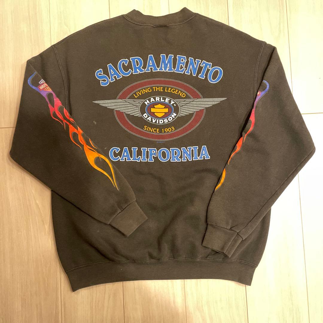 ハーレーダビッドソン　スウェット　90s フレイム 炎　ビンテージ
