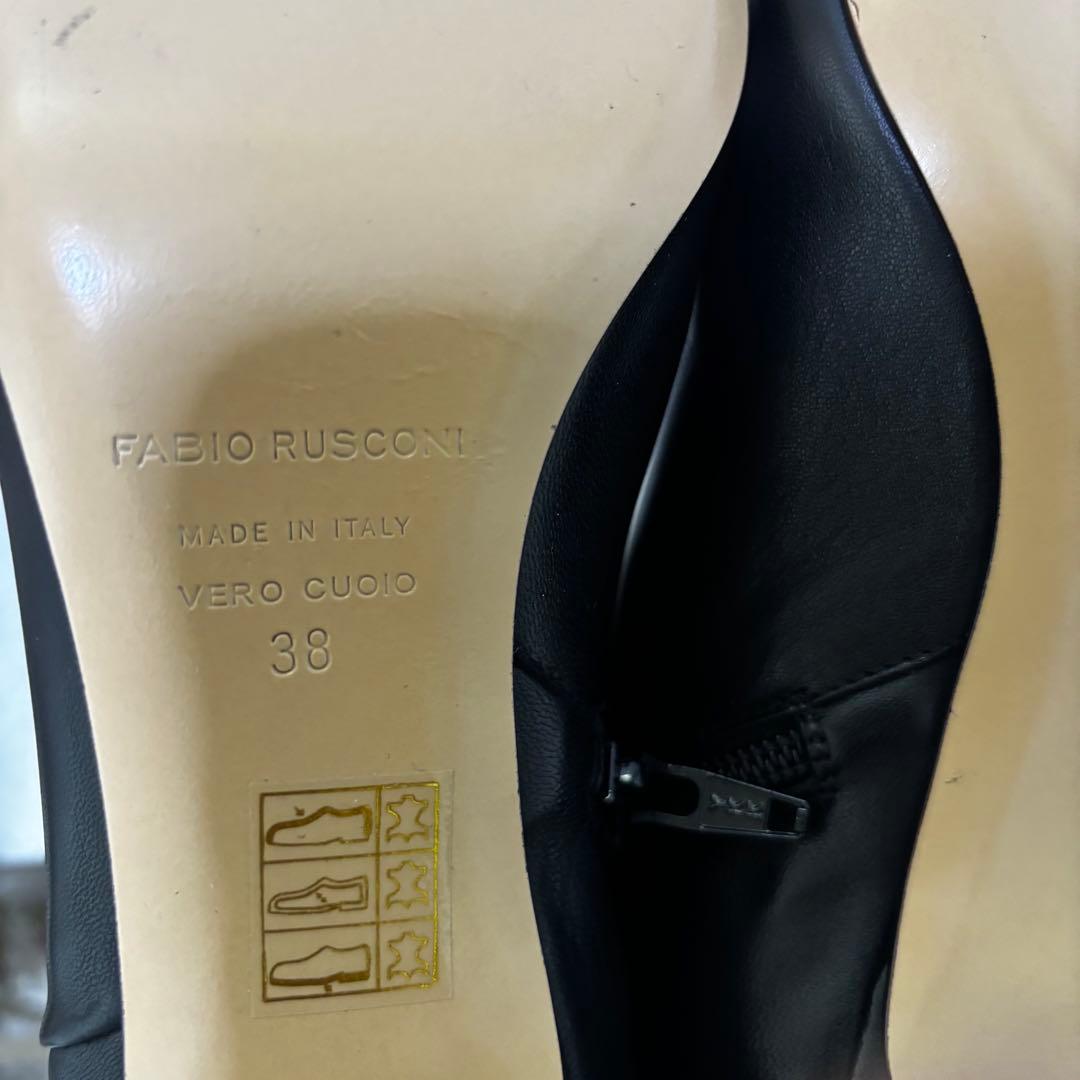 【美品】ファビオルスコーニ 24 ポインテッドトゥ ショートブーツ サイドジップ