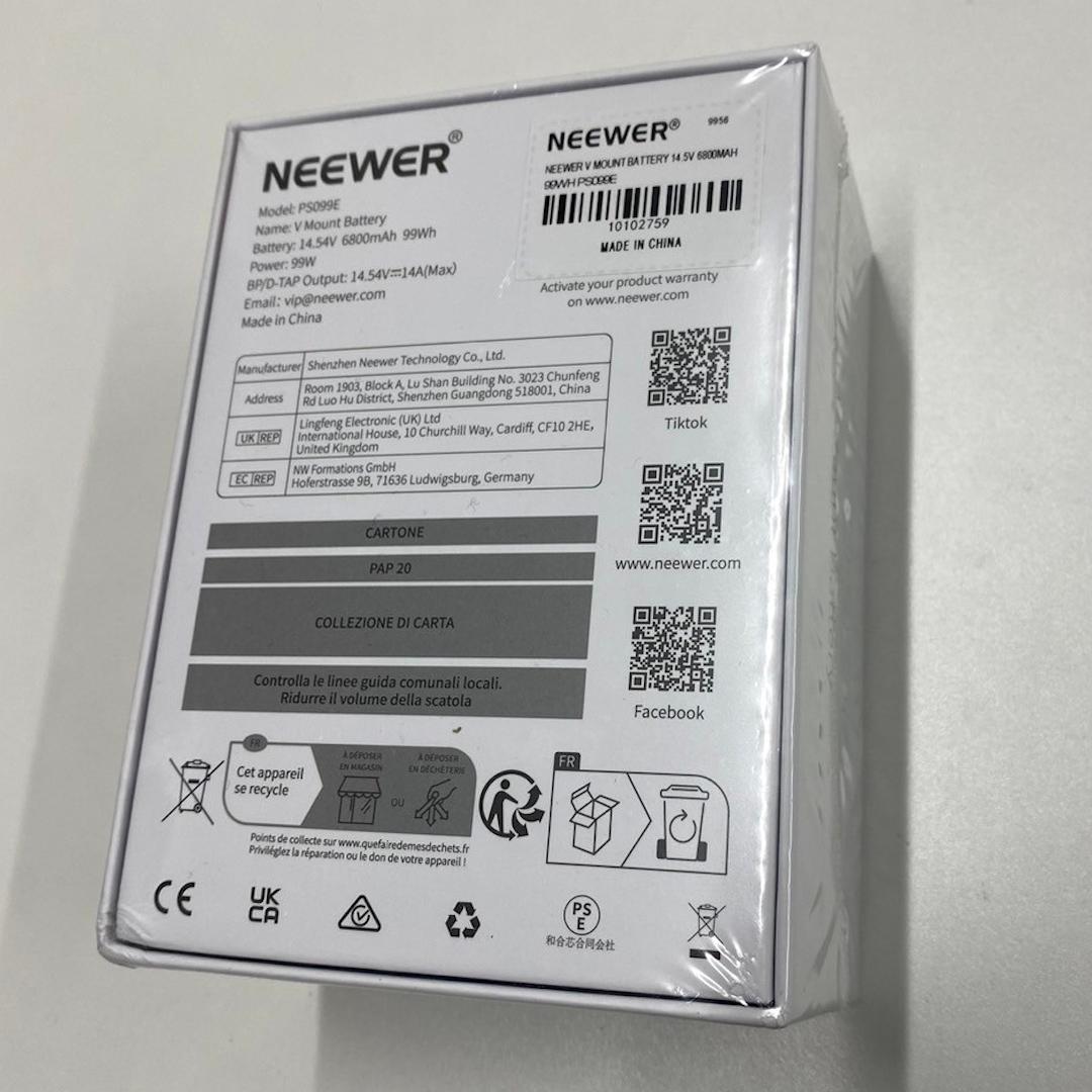 新品 NEEWER ミニVマウントバッテリー 6800mAh カメラ モニター