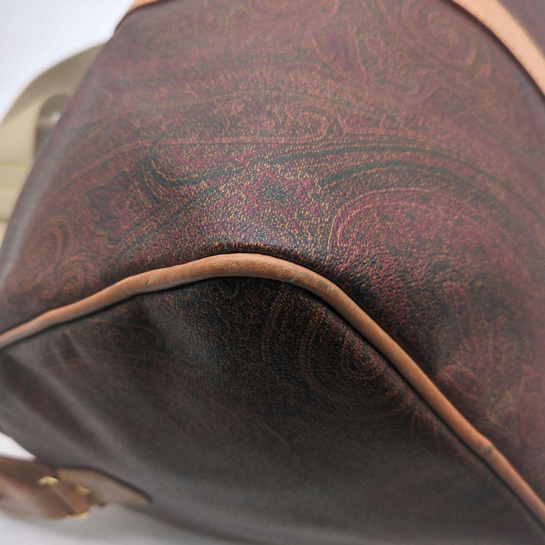 【極美品】エトロ ボストンバッグ ペイズリー柄 pvc レザー