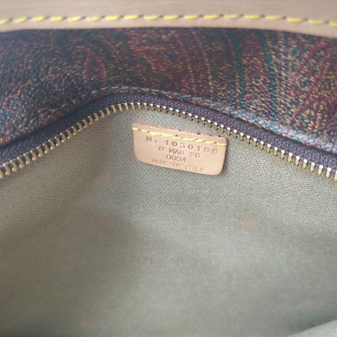 【極美品】エトロ ボストンバッグ ペイズリー柄 pvc レザー