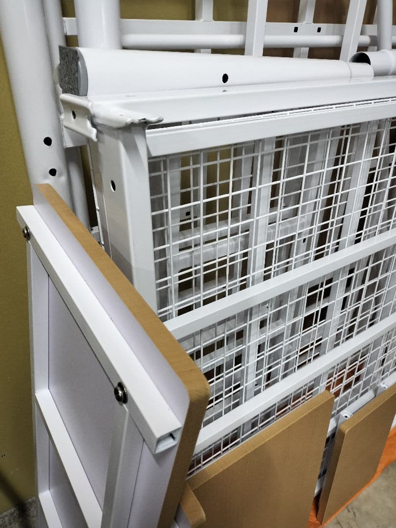 【千葉市花見川区引取限定】ROSTEM 階段付きパイプロフトベッド ホワイト