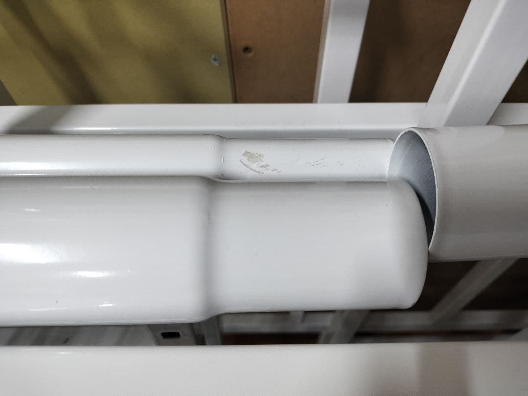 【千葉市花見川区引取限定】ROSTEM 階段付きパイプロフトベッド ホワイト