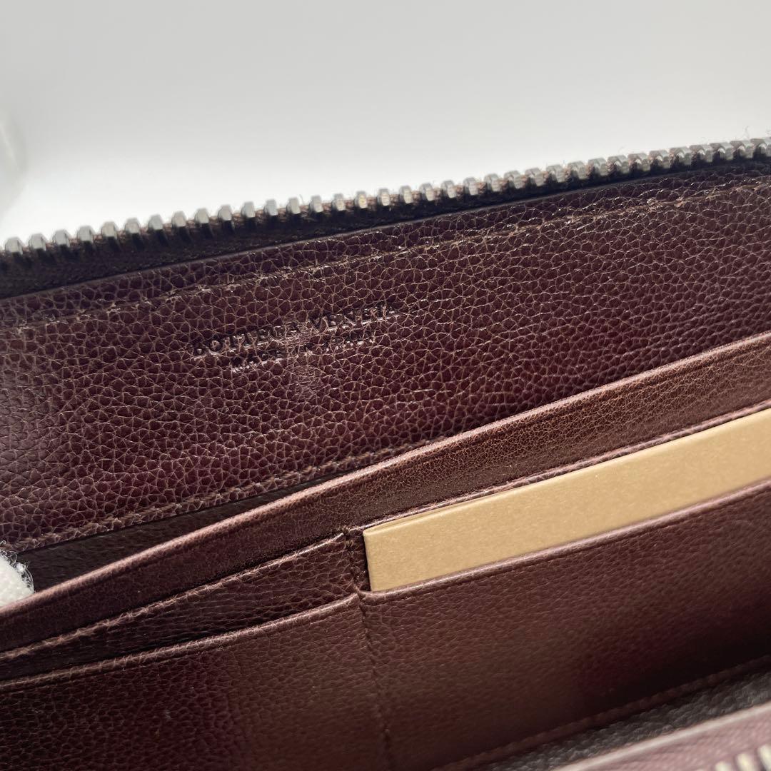 【美品】ボッテガヴェネタ　長財布　ラウンドジップ　ダークブラウン