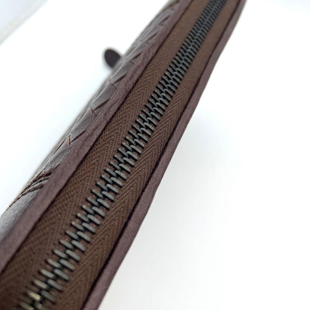 【美品】ボッテガヴェネタ　長財布　ラウンドジップ　ダークブラウン