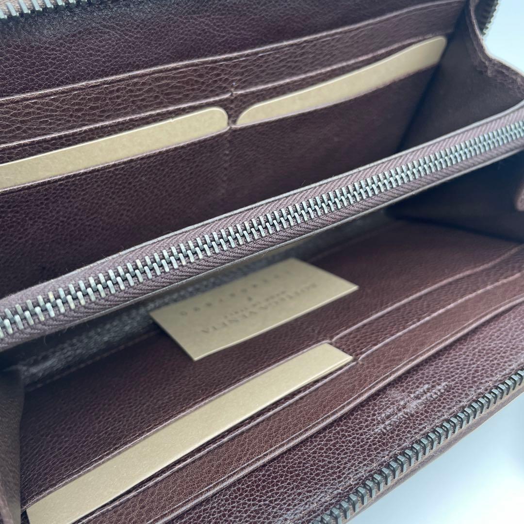 【美品】ボッテガヴェネタ　長財布　ラウンドジップ　ダークブラウン