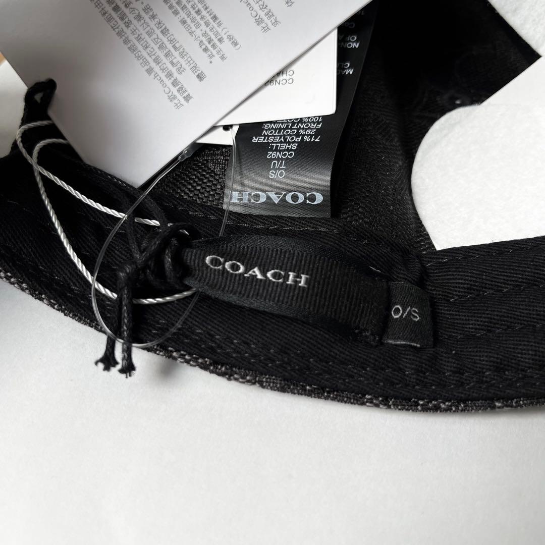 現行モデル 未使用品 コーチ キャップ シグネチャー ハット 帽子 ブラック