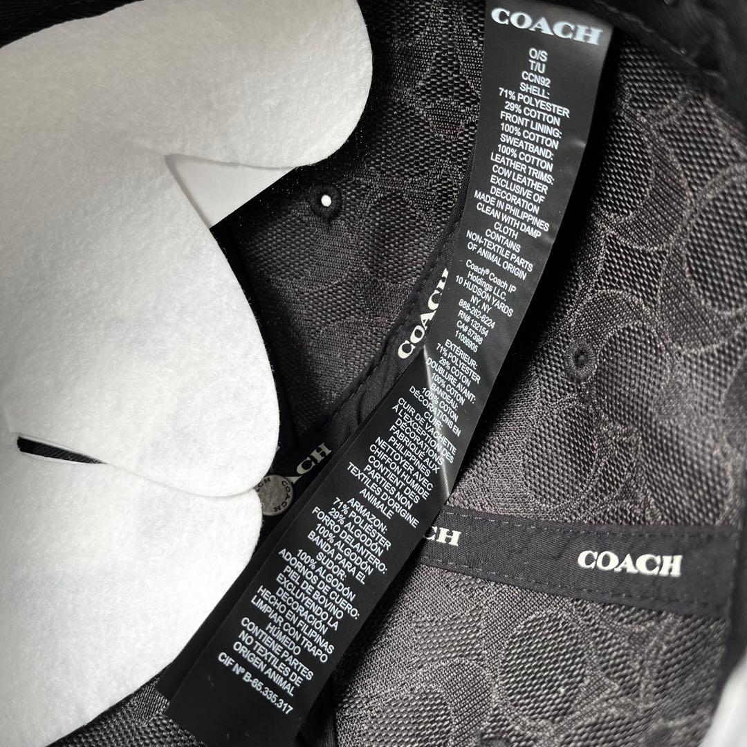 現行モデル 未使用品 コーチ キャップ シグネチャー ハット 帽子 ブラック