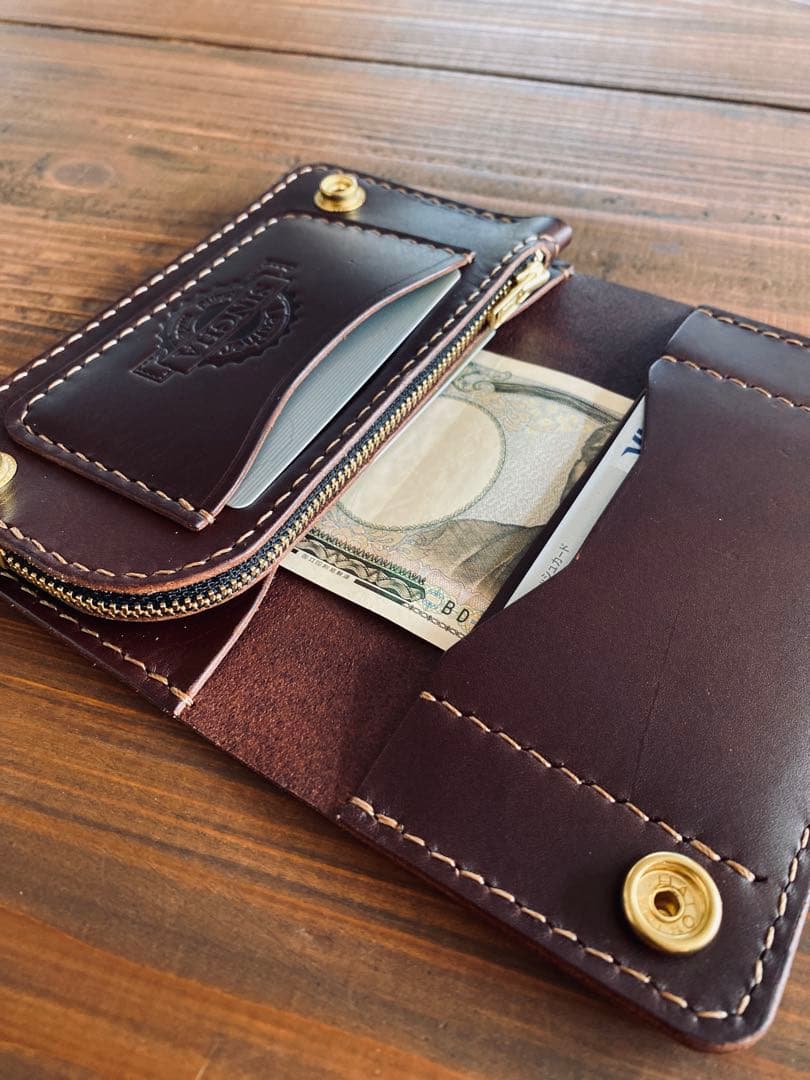 【ブルガロ】TM02-73ミドルトラッカーウォレット真鍮チェーン付き