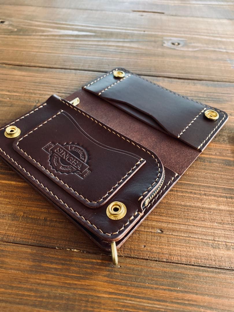 【ブルガロ】TM02-73ミドルトラッカーウォレット真鍮チェーン付き