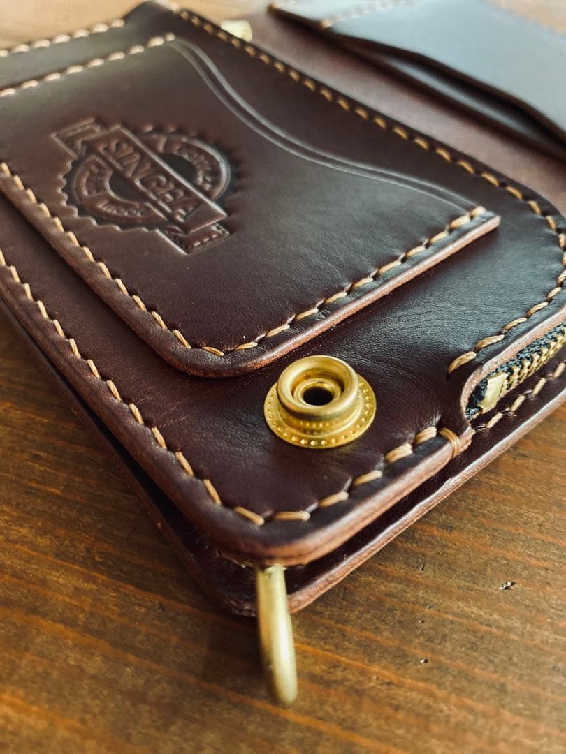 【ブルガロ】TM02-73ミドルトラッカーウォレット真鍮チェーン付き