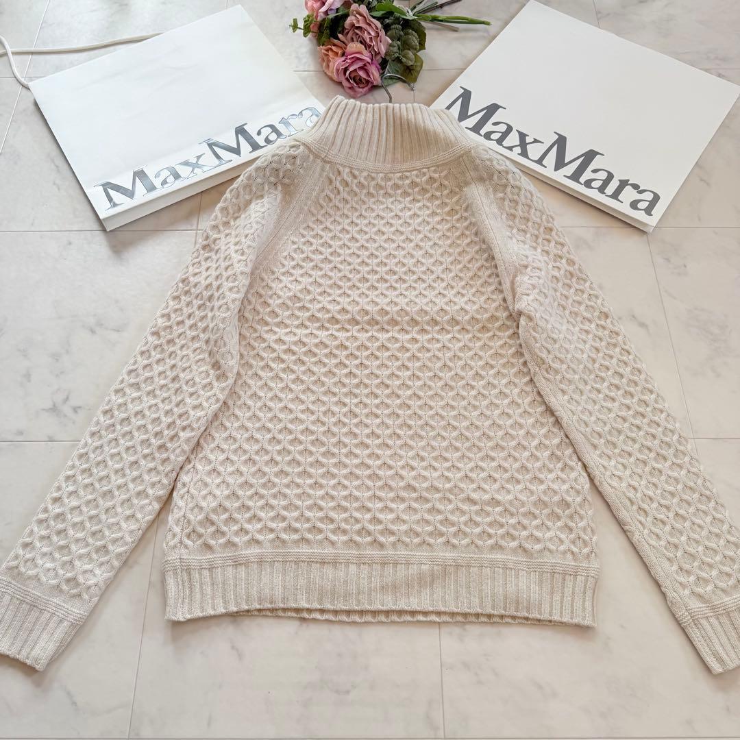 美品★マックスマーラ バージンウールケーブルニットセーター チェックシャツ 2点