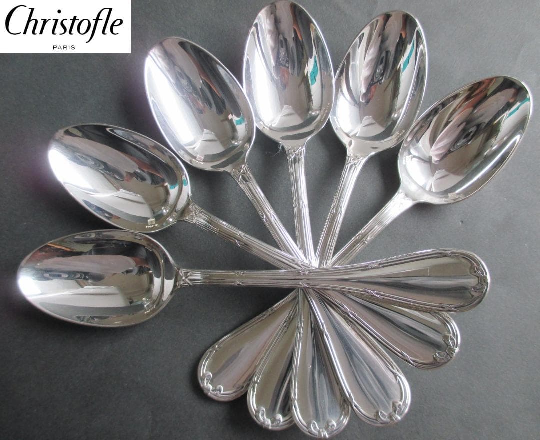 極美品☆仏蘭西高級銀器クリストフルシルバー銀P　コーヒースプーン6本　リュバン