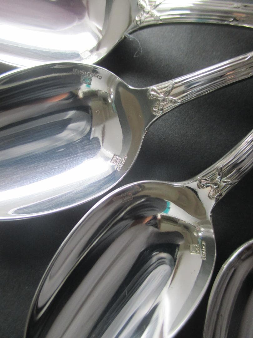 極美品☆仏蘭西高級銀器クリストフルシルバー銀P　コーヒースプーン6本　リュバン