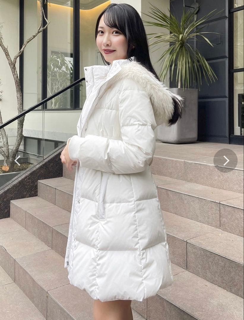 dazzlin ウエストマークレディダウンコート WHT M