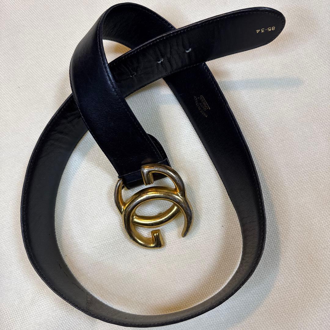 【中古品】GUCCI グッチ GG インターロッキングG ゴールドバックル