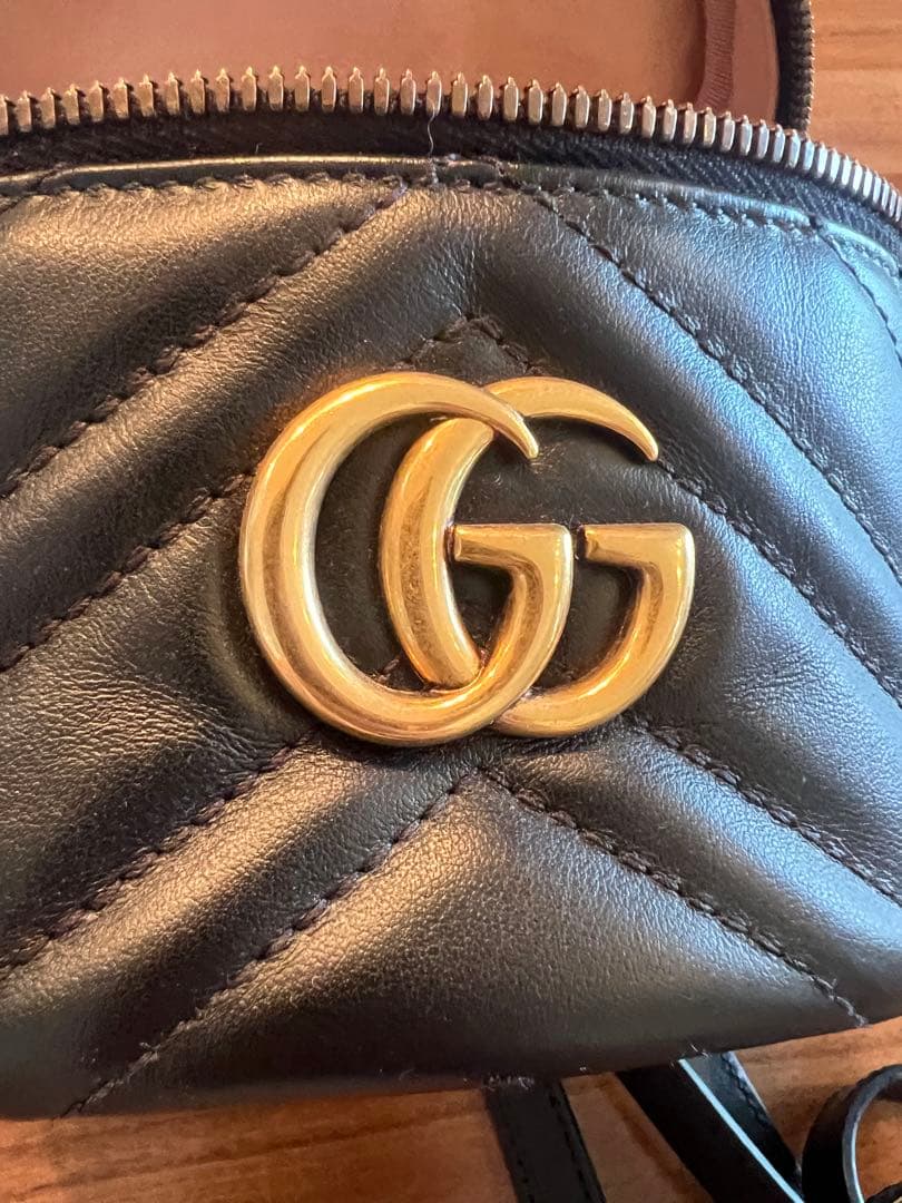 値下げ！GUCCI グッチ 黒GGマーモント ミニリュックサック バックパック