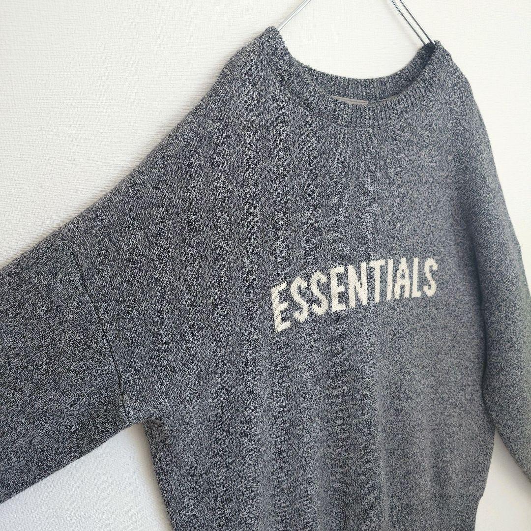 【T】古着 FOGエッセンシャルズ オーバーサイズロゴニット グレー
