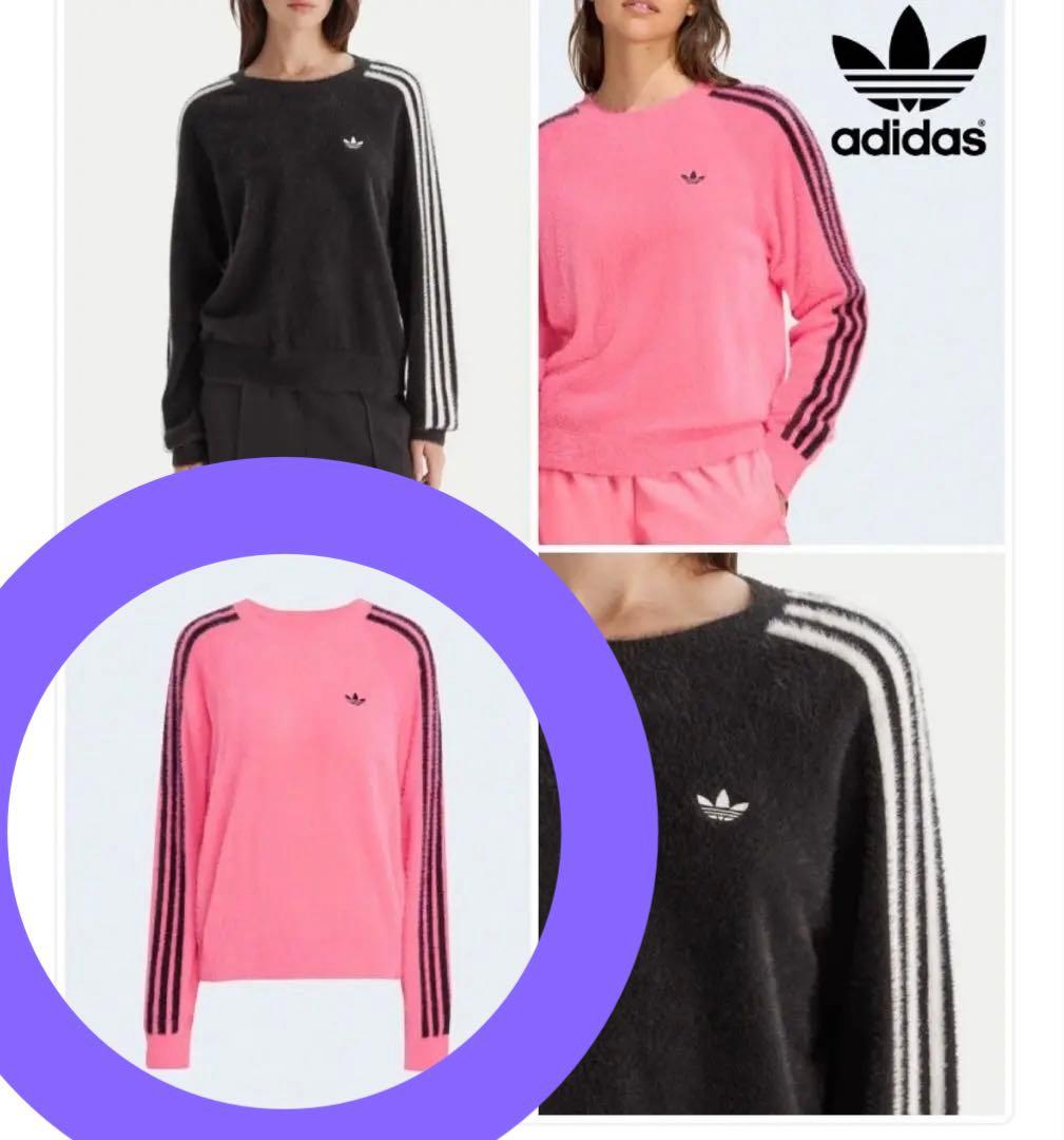 ケリケリ☆☆ アディダス ホリデーニット セーターピンク S